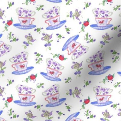 Purple Flower Teacups 