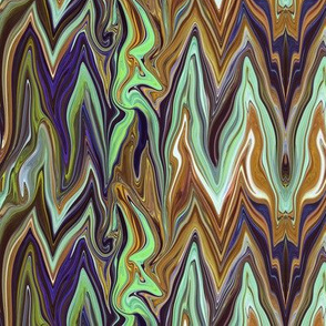 Tearful Ogre Bargello, brown, tan, purple and green, large