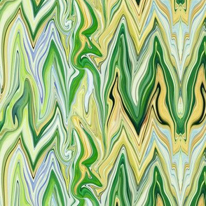 Tearful Ogre Bargello, Pastel Yellow, Blue, Green, large