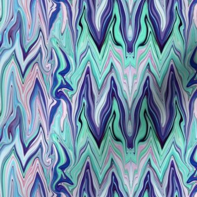 Tearful Ogre Bargello in Pink - Blue - Green Pastels