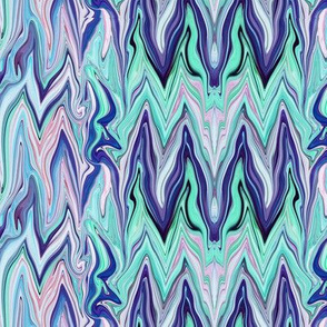 Tearful Ogre Bargello in Pink - Blue - Green Pastels