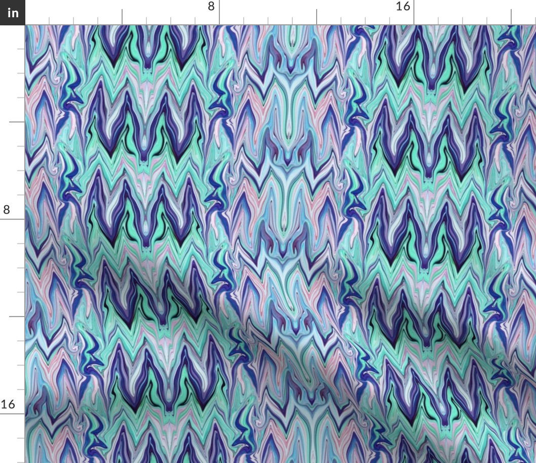 Tearful Ogre Bargello in Pink - Blue - Green Pastels