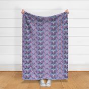 Tearful Ogre Bargello, Purple, Pink, Aqua and Lavender, Large