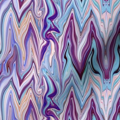 Tearful Ogre Bargello, Purple, Pink, Aqua and Lavender, Large