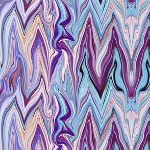 Tearful Ogre Bargello, Purple, Pink, Aqua and Lavender, Large