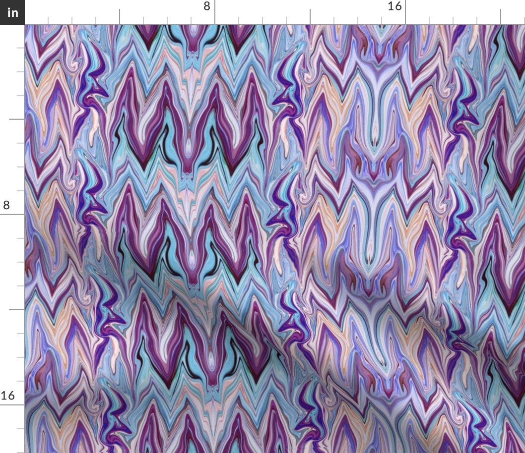 Tearful Ogre Bargello, Purple, Pink, Aqua and Lavender, Large