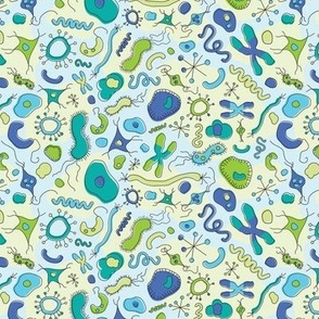 Tiny Microbes - Lime & Teal