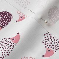 Scandinavian sweet hedgehog illustration for kids girls pink