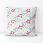 mint, light blue and coral houndstooth wave