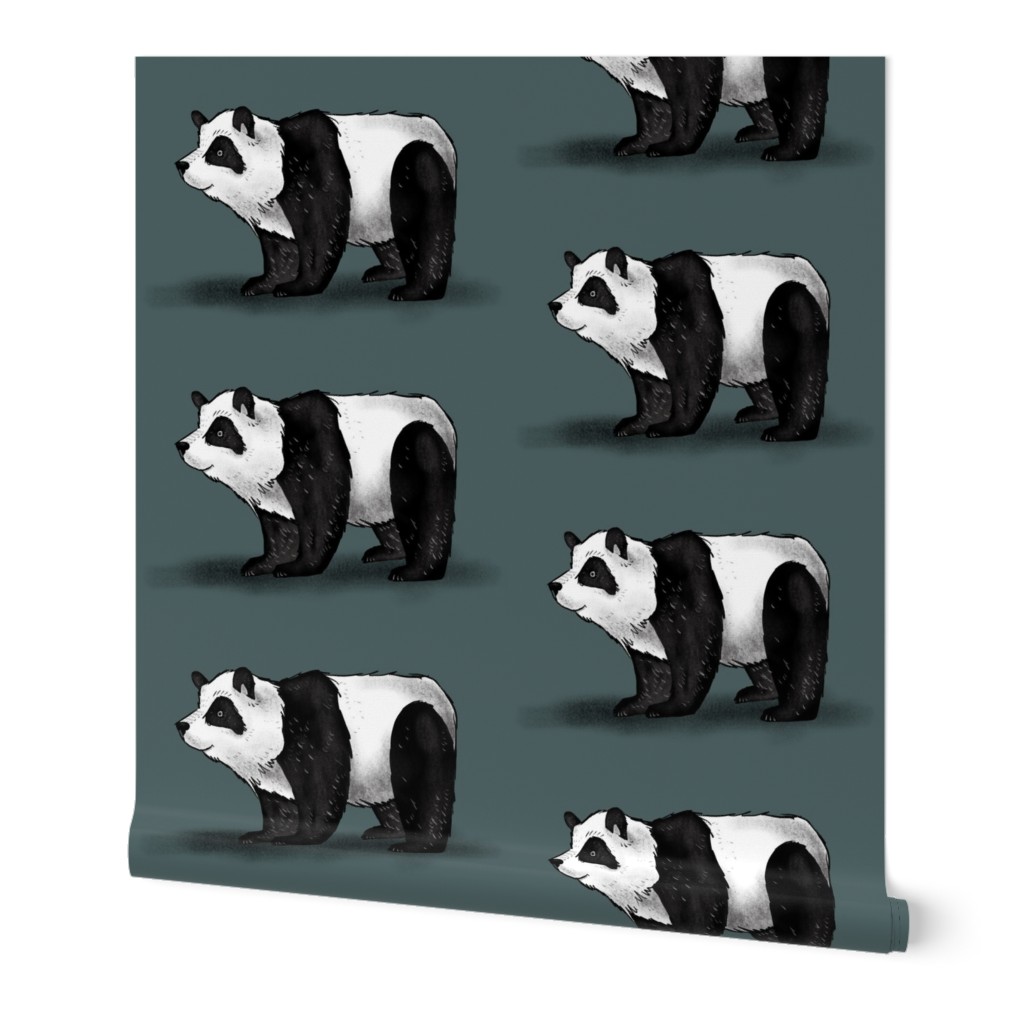 Panda on Dark Green