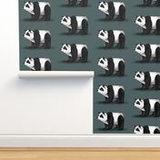 Panda on Dark Green