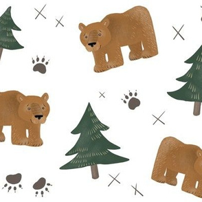 Bears, Trees, and Paw Prints - Smaller Scale