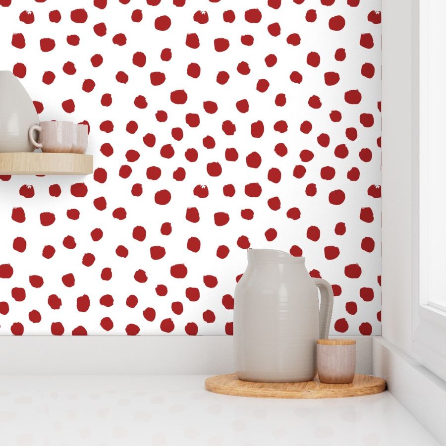 christmas dots red and white dots painted dots dot xmas holiday simple holiday red dot design