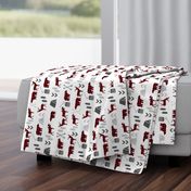 buffalo plaid woodland moose deer bear forest woodland trees camping canada kids