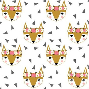 fox head florals - cute girls fox head design cute fox design 