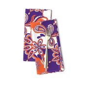 Orange and purple team color Paisley Mandala