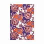 Orange and purple team color Paisley Mandala