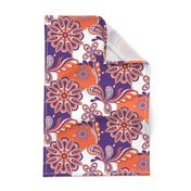 Orange and purple team color Paisley Mandala