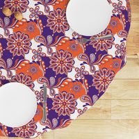 Orange and purple team color Paisley Mandala