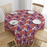 Orange and purple team color Paisley Mandala