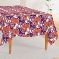 Orange and purple team color Paisley Mandala