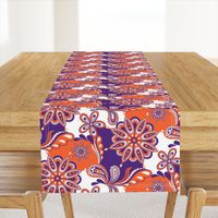 Orange and purple team color Paisley Mandala