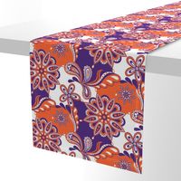 Orange and purple team color Paisley Mandala