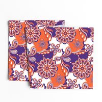 Orange and purple team color Paisley Mandala