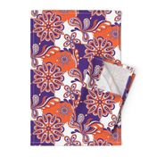 Orange and purple team color Paisley Mandala