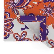 Orange and purple team color Paisley Mandala