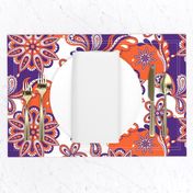 Orange and purple team color Paisley Mandala