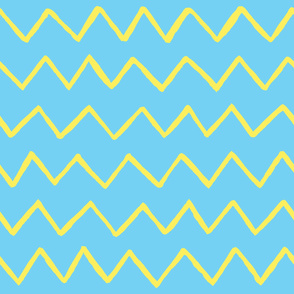 Marker yellow zig-zag lines on blue