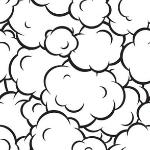 Pop art speech bubble clouds