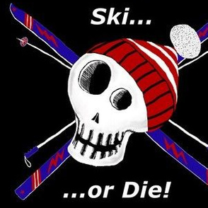 Ski or Die! large scale, red white blue black