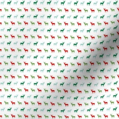 tiny christmas fabric cute red and green deer fabrics