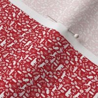 tiny woodland christmas red and white christmas xmas fabric 