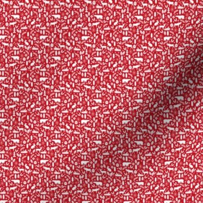 tiny woodland christmas red and white christmas xmas fabric 