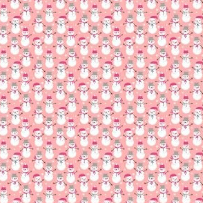chrismtas pink snowmen micro print cute girls christmas fabric winter pink christmas fabric