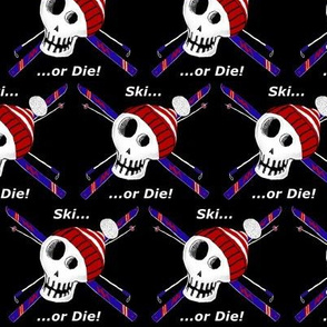 Ski or Die! small scale, red white blue black