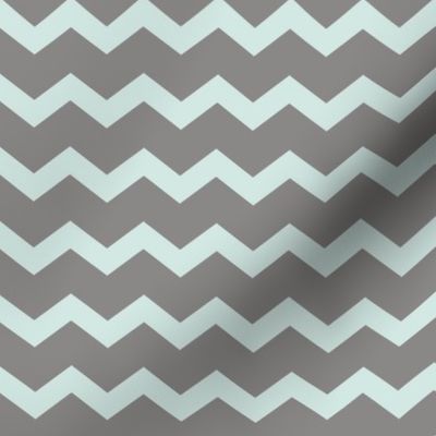 Grey Aqua Chevron