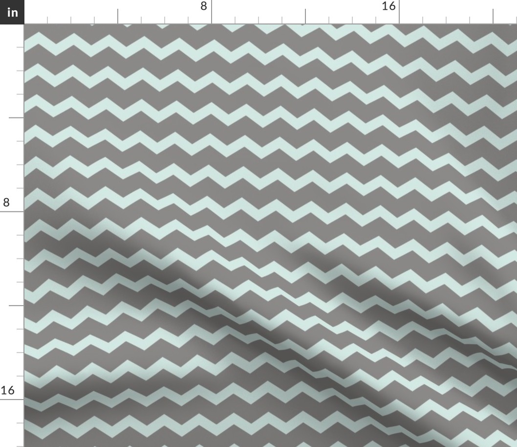 Grey Aqua Chevron