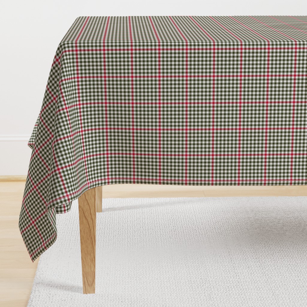 Christmascolors tartan check - red, white and evergreen 