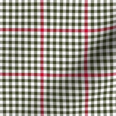 Christmascolors tartan check - red, white and evergreen 