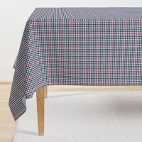 soft red, white and blue tartan check