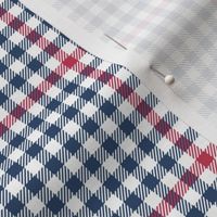 soft red, white and blue tartan check