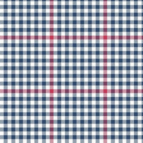 soft red, white and blue tartan check