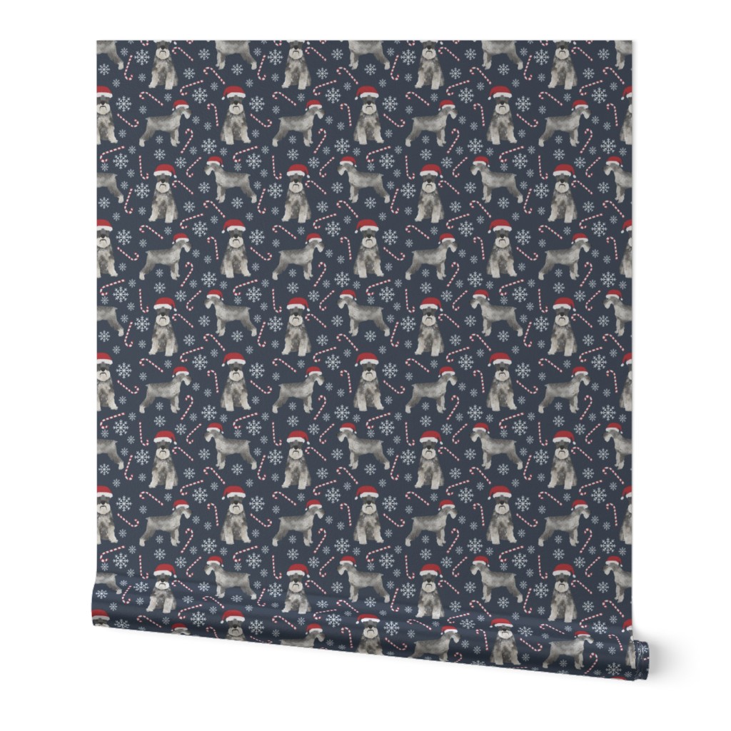 schnauzer christmas candy cane snowflakes christmas fabric christmas dogs fabric cute schnauzers fabric 