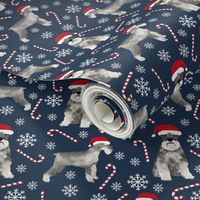 schnauzer christmas candy cane snowflakes christmas fabric christmas dogs fabric cute schnauzers fabric 