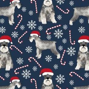 schnauzer christmas candy cane snowflakes christmas fabric christmas dogs fabric cute schnauzers fabric 