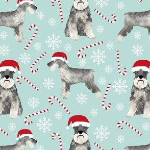 schnauzer christmas candy cane snowflakes christmas fabric christmas dogs fabric cute schnauzers fabric 